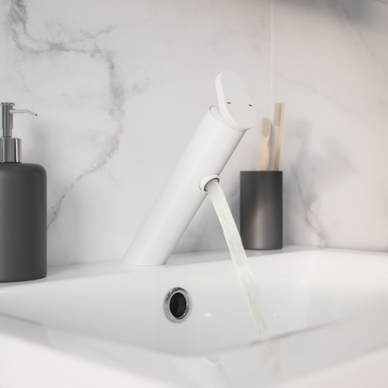 GoodHome Nyasa hvid vaskebatteri