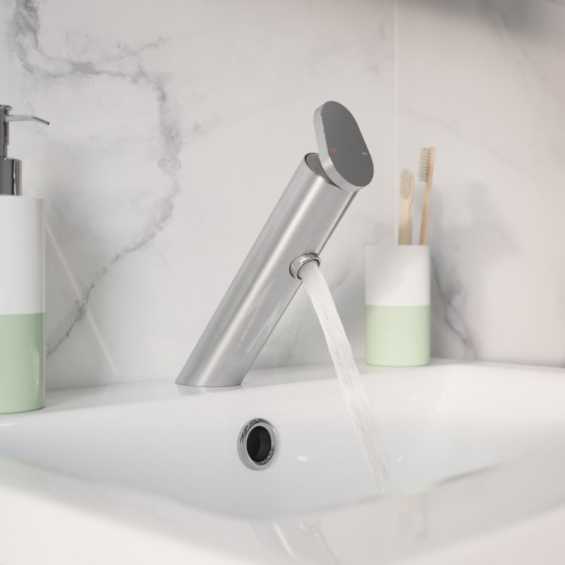 GoodHome Nyasa Inox vaskebatteri til badeværelse