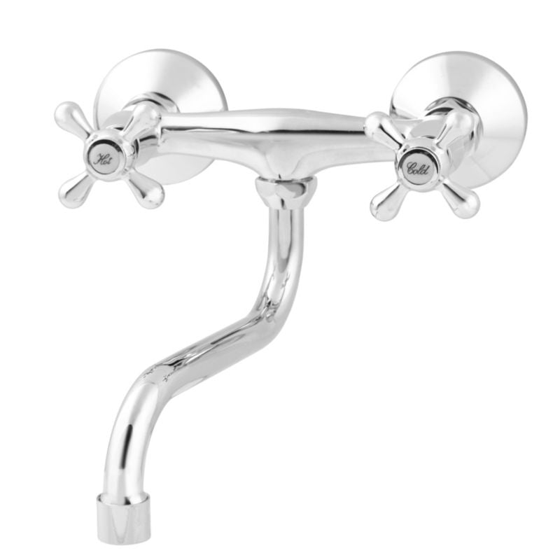 GoodHome Etel vægmonteret håndvaskarmatur i krom