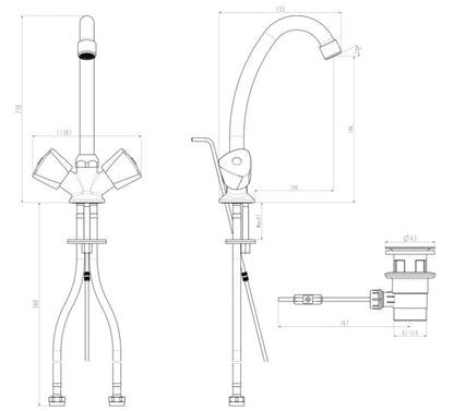 Badeværelsesarmatur Grenvik Krom 23,8 cm