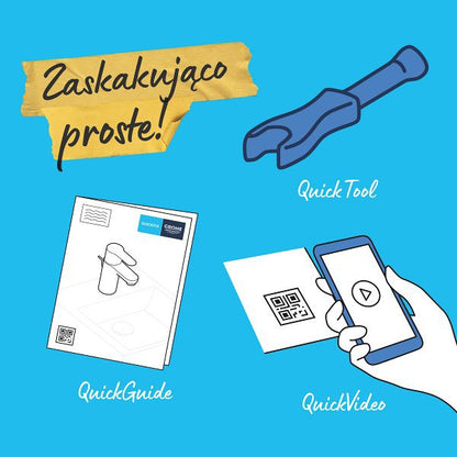 Grohe Start Quickfix M klik-klak krom vaskarmatur