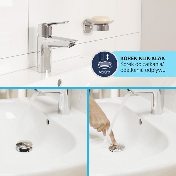 Grohe Start Quickfix S klik-klak kromet håndvaskarmatur
