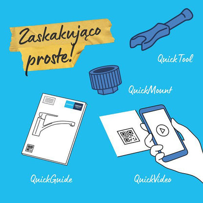 Grohe Start Quickfix S klik-klak kromet håndvaskarmatur