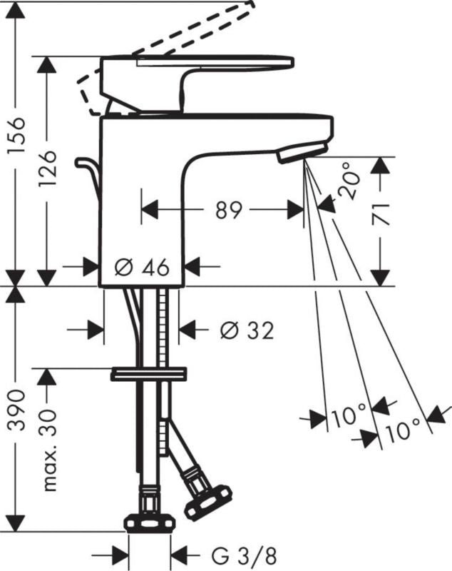 Hansgrohe Blend M sort vaskebatteri