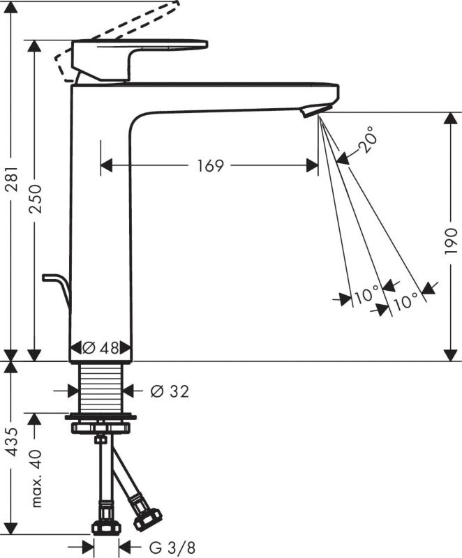 Hansgrohe Blend XL sort vaskarmatur