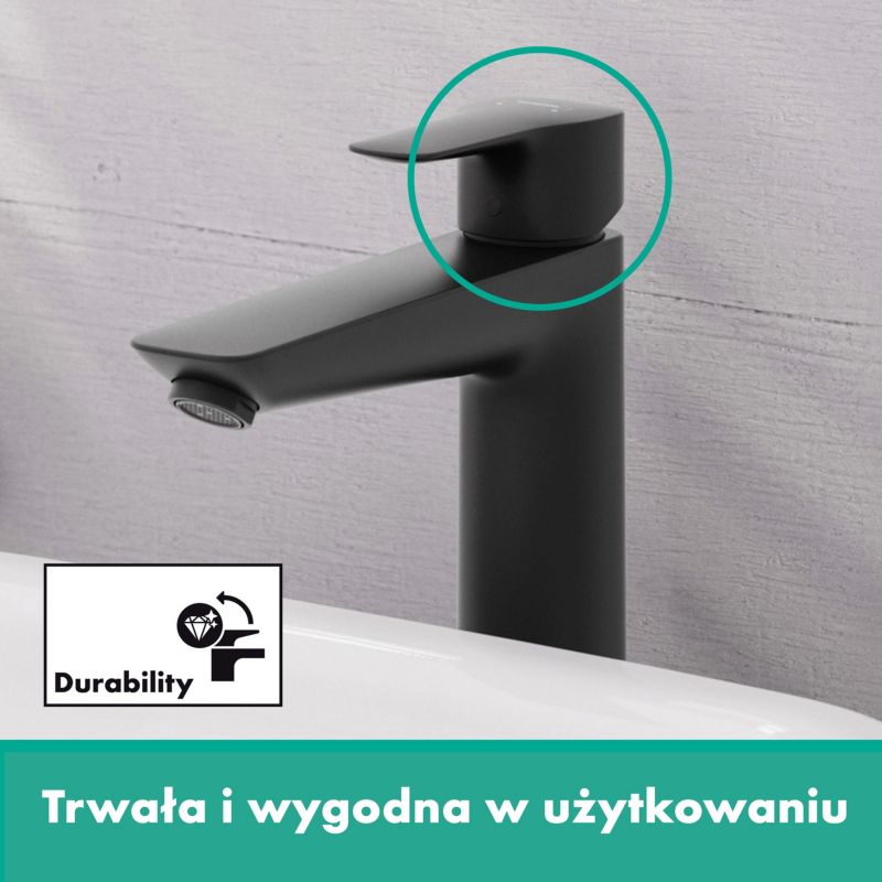 Bateria umywalkowa MySport XL Mat Sort 195 mm | 4059625461808
