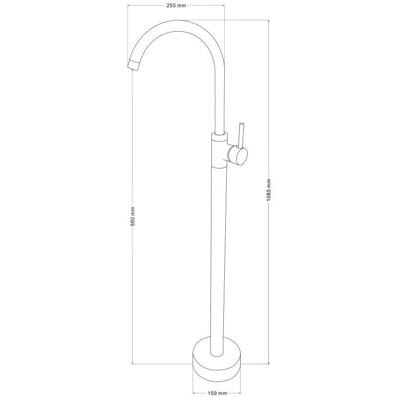 Mexen Alma fritstående håndvaskarmatur, krom, 1 stk.