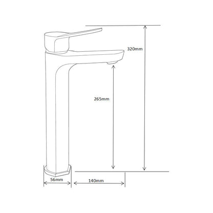 Mexen Lerma høj vaskebatteri i guld, 1 stk.