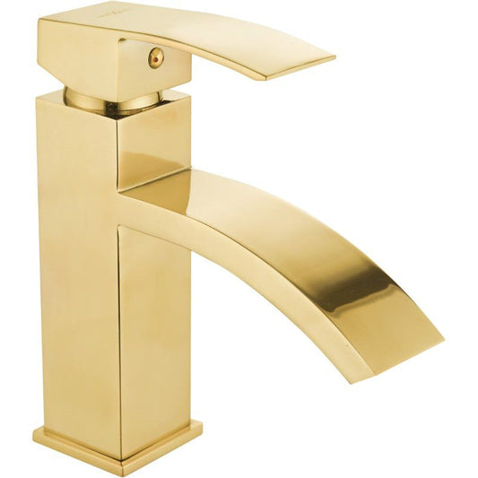 Mexen Libra vaskebatteri i guld med fast tud, 1 stk.