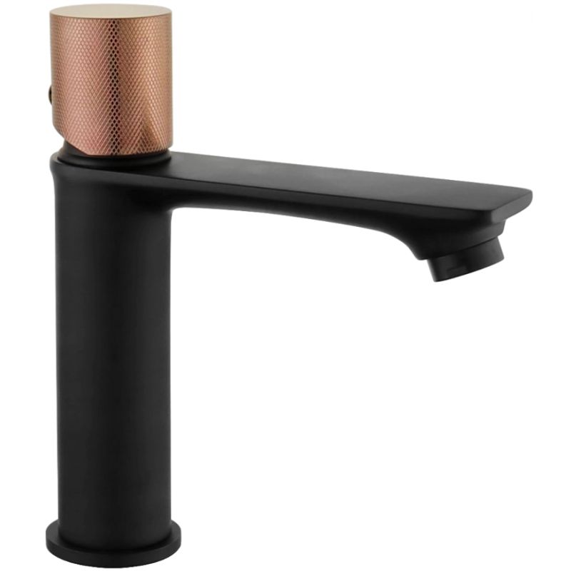 Mexen Royo One håndvaskarmatur i mat-sort/rosaguld, 1 stk.