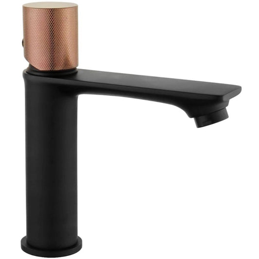 Mexen Royo One håndvaskarmatur i mat-sort/rosaguld, 1 stk.