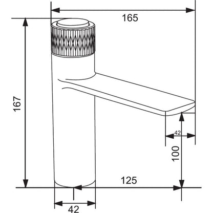 Mexen Zero+ håndvaskarmatur sort/guld 1 stk.