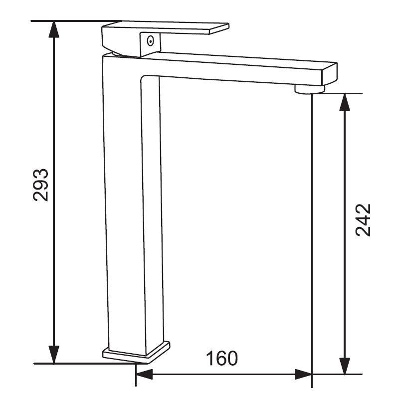 Sort høj vaskebatteri Mexen Uno 1 stk.