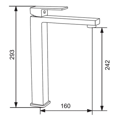 Sort høj vaskebatteri Mexen Uno 1 stk.