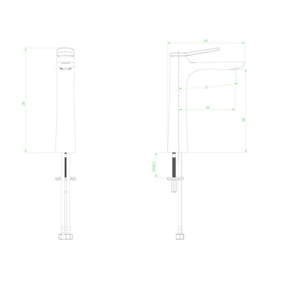 Høj Håndvaskarmatur Kentia XL Krom