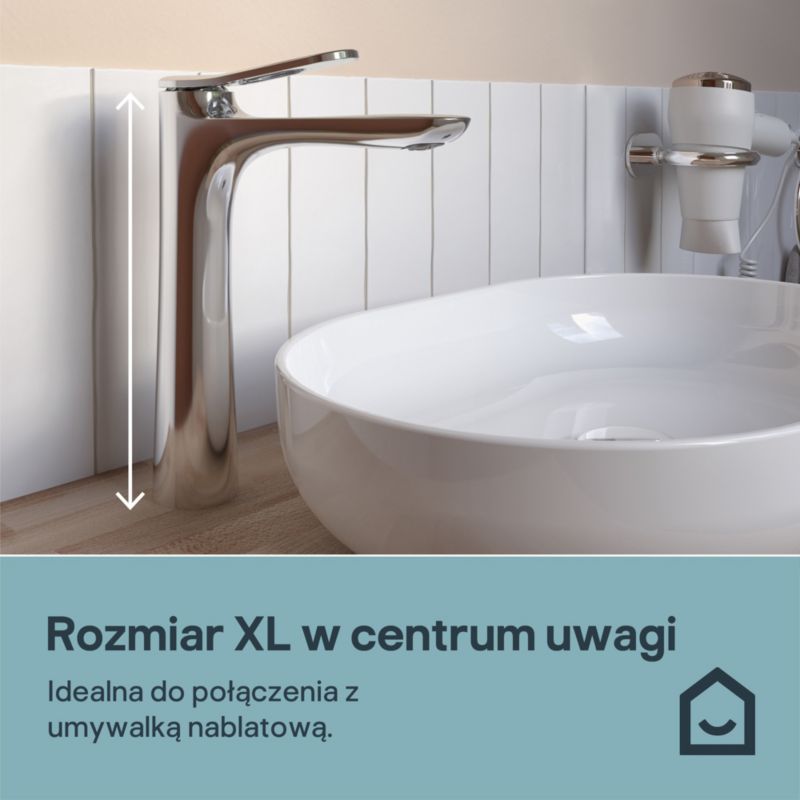 Høj Håndvaskarmatur Kentia XL Krom