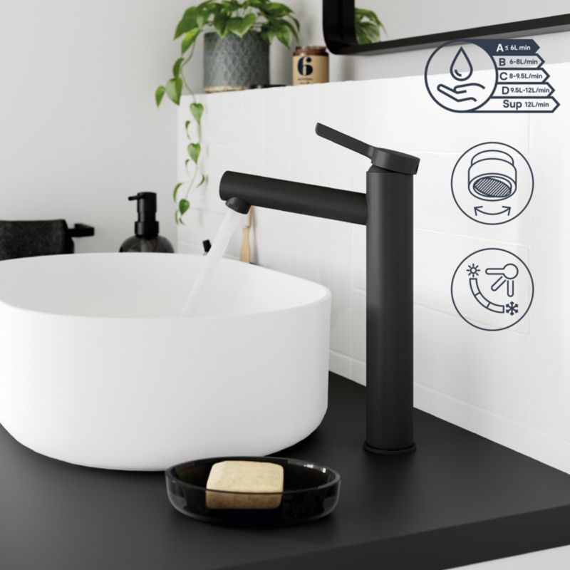 Høj vaskebatteri GoodHome Maza XL mat‑sort