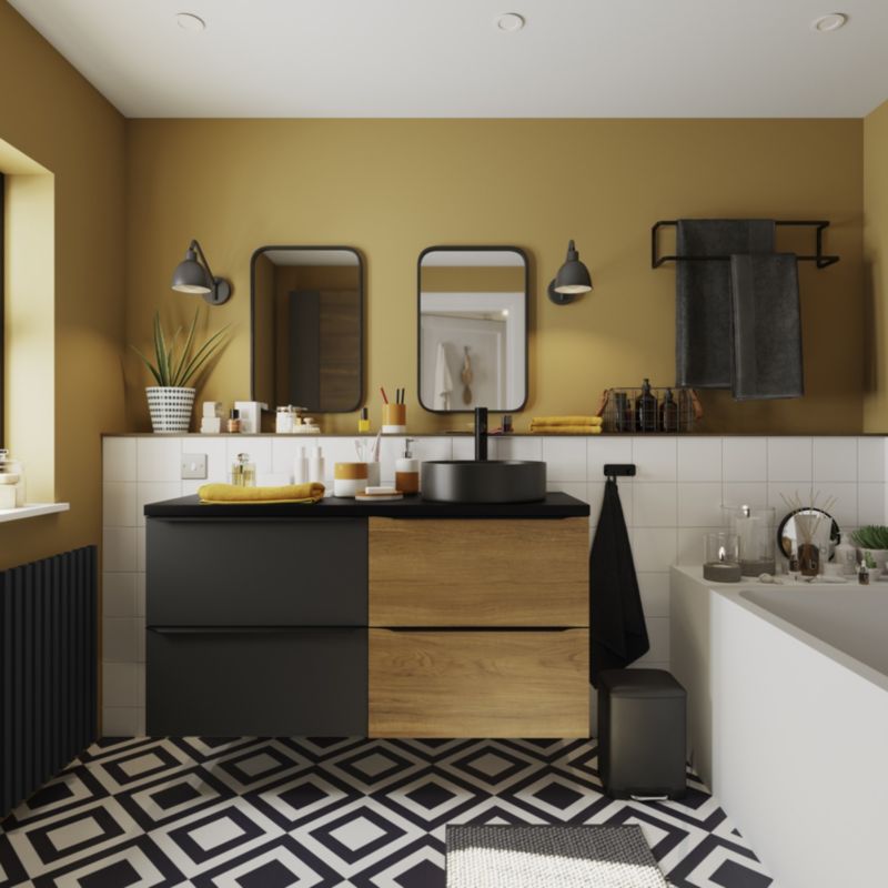 Høj vaskebatteri GoodHome Owens mat‑sort finish