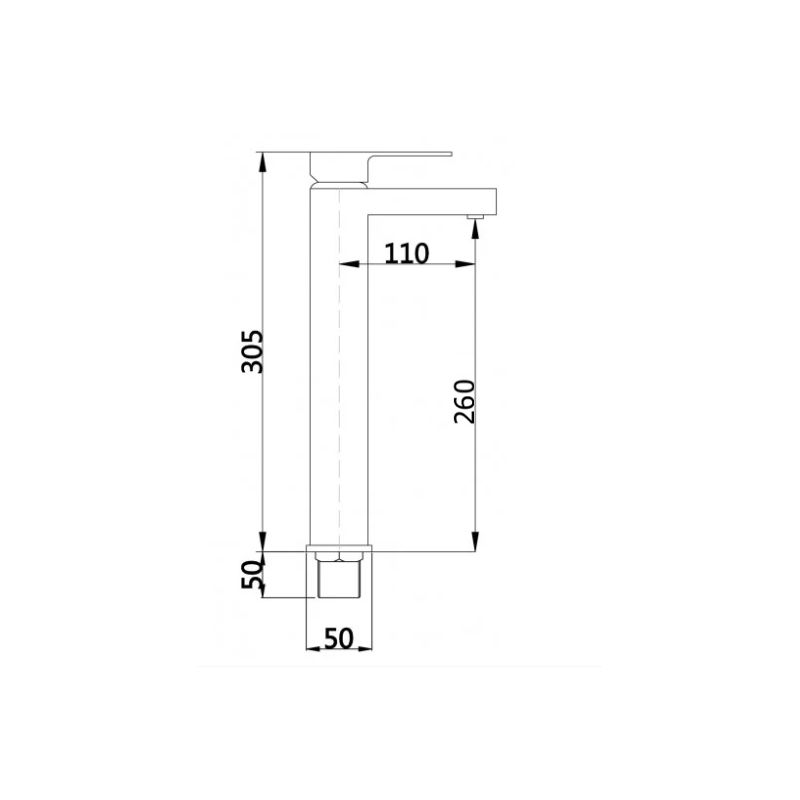 Høj vaskebatteri Mexen Cube mat-sort 1 stk.