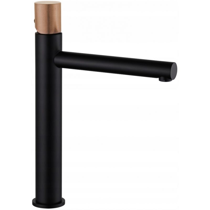 Høj vaskarmatur Mexen Elba One sort/rosaguldfarvet 1 stk.