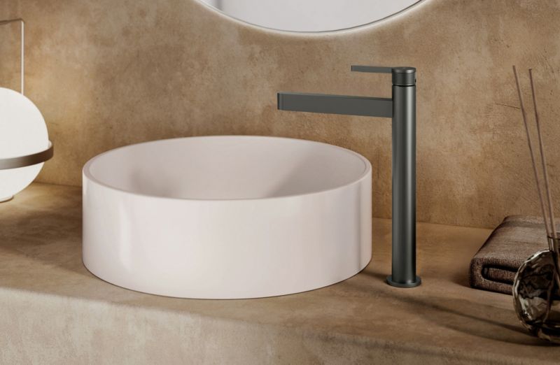 Høj Håndvaskarmatur Travis 31 cm Gun Metal