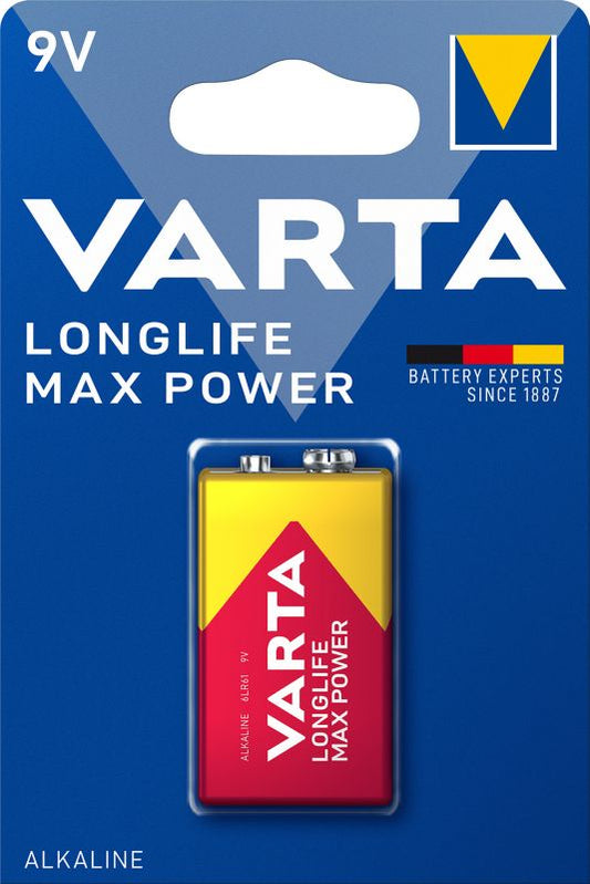 VARTA Longlife Max Power 9V batteri, 1 stk.