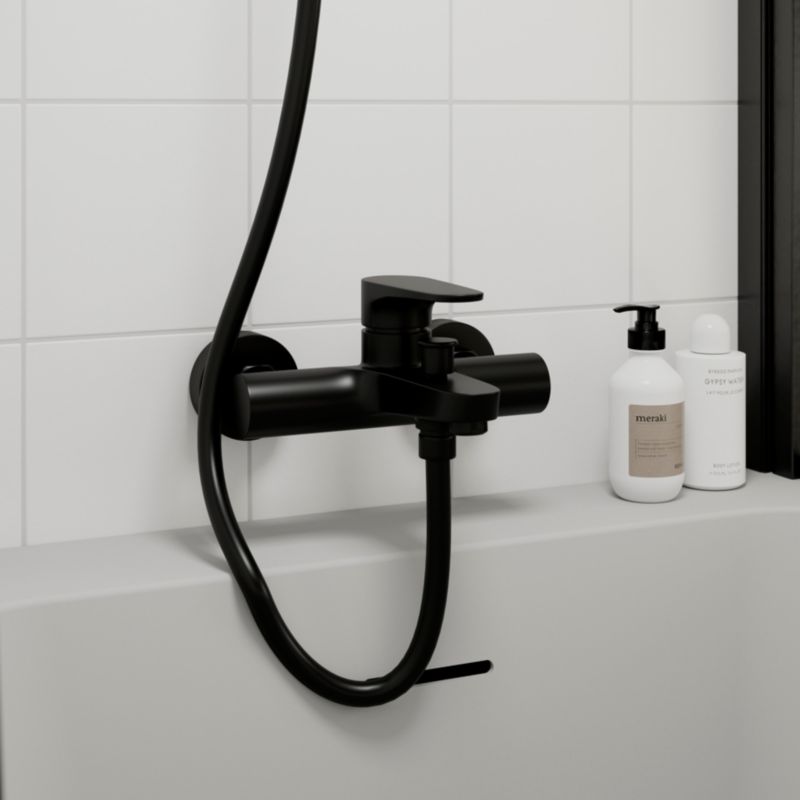 Vægmonteret Badekararmatur Sort 22 cm 3663602320302