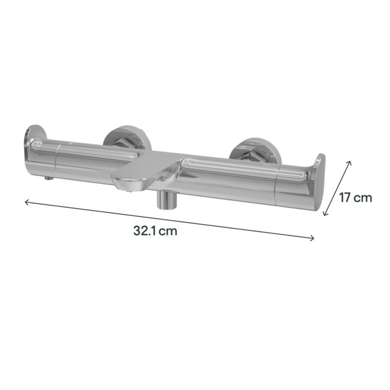Termostatisk Badekararmatur Kentia 321 mm Krom