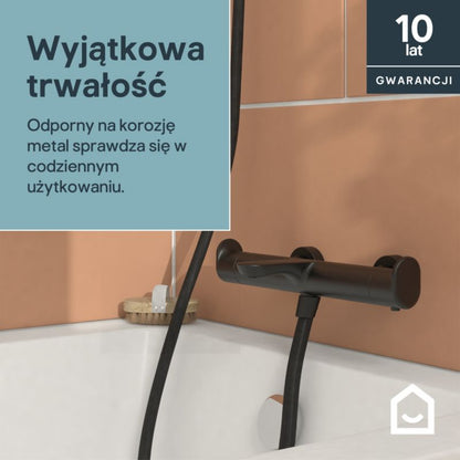 Termostatisk Badekararmatur Kentia Mat Sort 2-Grebs