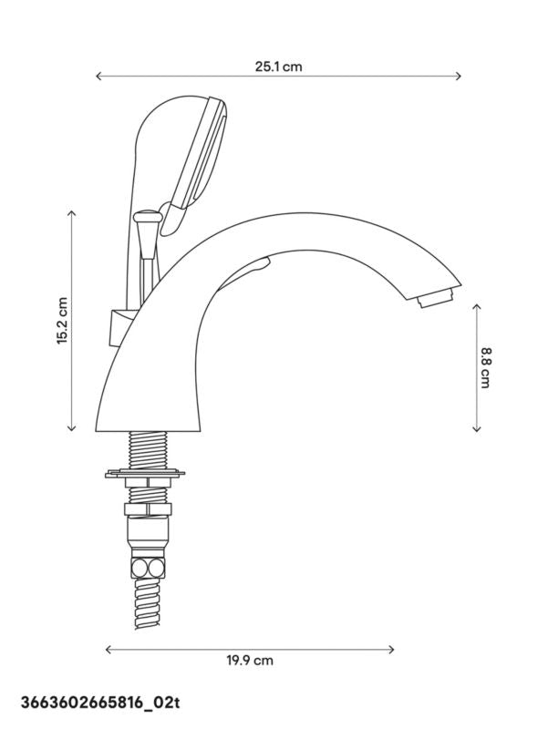 3-huls badekararmatur Kerries Krom 25,1 cm