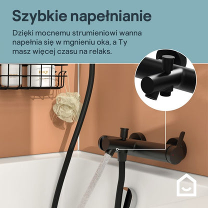 Badeværelsesarmatur Maza Sort Mat 2 Huller