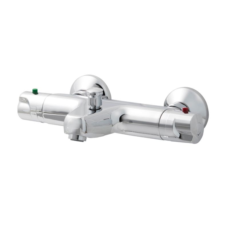 Badekarbatteri GoodHome Mulga med termostat i krom