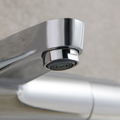Termostatisk Badekararmatur med 38°C Lås 297x203x76 mm Sølv