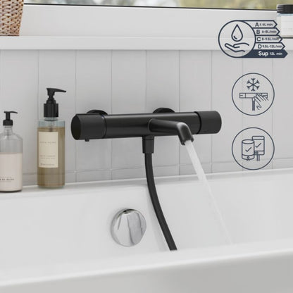 Termostatisk badekarbatteri GoodHome Levanna mat-sort