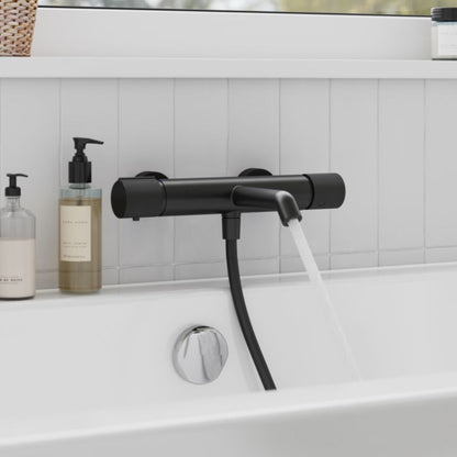 Termostatisk badekarbatteri GoodHome Levanna mat-sort