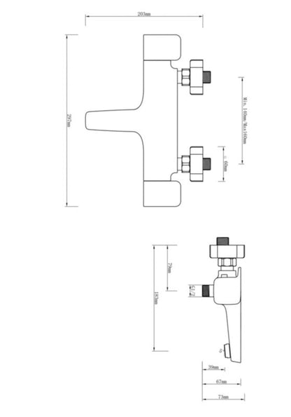 Termostatisk Badekararmatur Teesta Sølv 297 mm | 3663602300847
