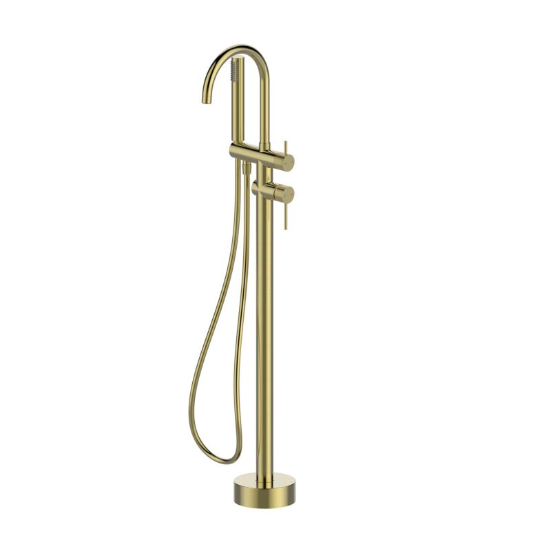 Gulvstående Badekararmatur Brushert Guld 116,1 cm