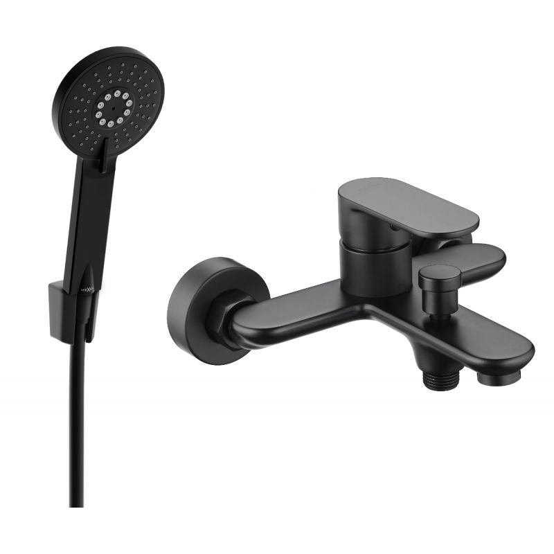 Sort badekarbatteri med brusesæt Mexen Milo R40, 1 sæt