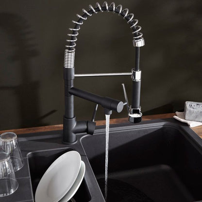 Bilbrough køkkenarmatur med sort, udtrækkelig tud