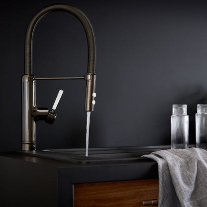 GoodHome Gevuina køkkenarmatur med udtrækkelig tud i mat-sort