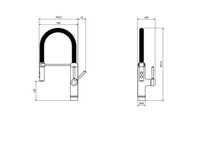GoodHome Gevuina køkkenarmatur med udtrækkelig tud i mat-sort