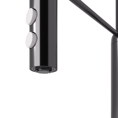 GoodHome Gevuina køkkenarmatur med udtrækkelig tud i mat-sort