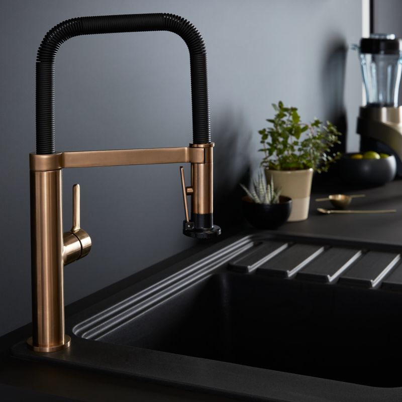 GoodHome Kamut køkkenarmatur med udtrækkelig tud i kobberbrun