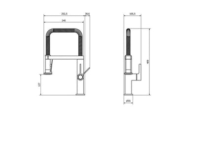 GoodHome Kamut køkkenarmatur med udtrækkelig tud i kobberbrun