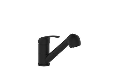 Mokau køkkenarmatur i mat sort med udtrækkelig tud