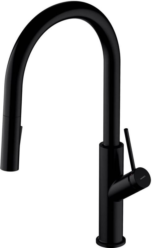 Omnires Tipton TI55BL køkkenbatteri med udtrækkelig tud i mat sort