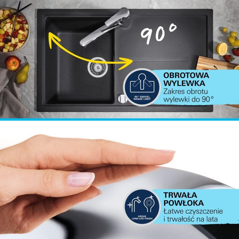 Start OHM køkkenarmatur med udtrækkelig tud i krom