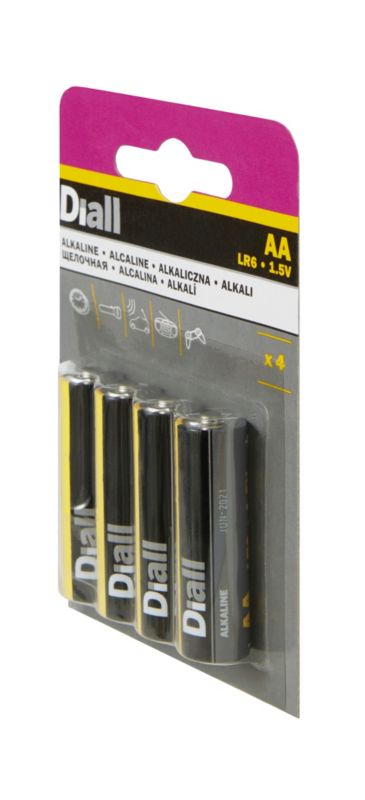 Diall alkaline batterier AA 4 stk.