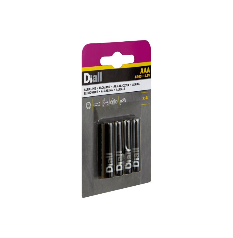 Diall AAA alkalinebatterier 4 stk.