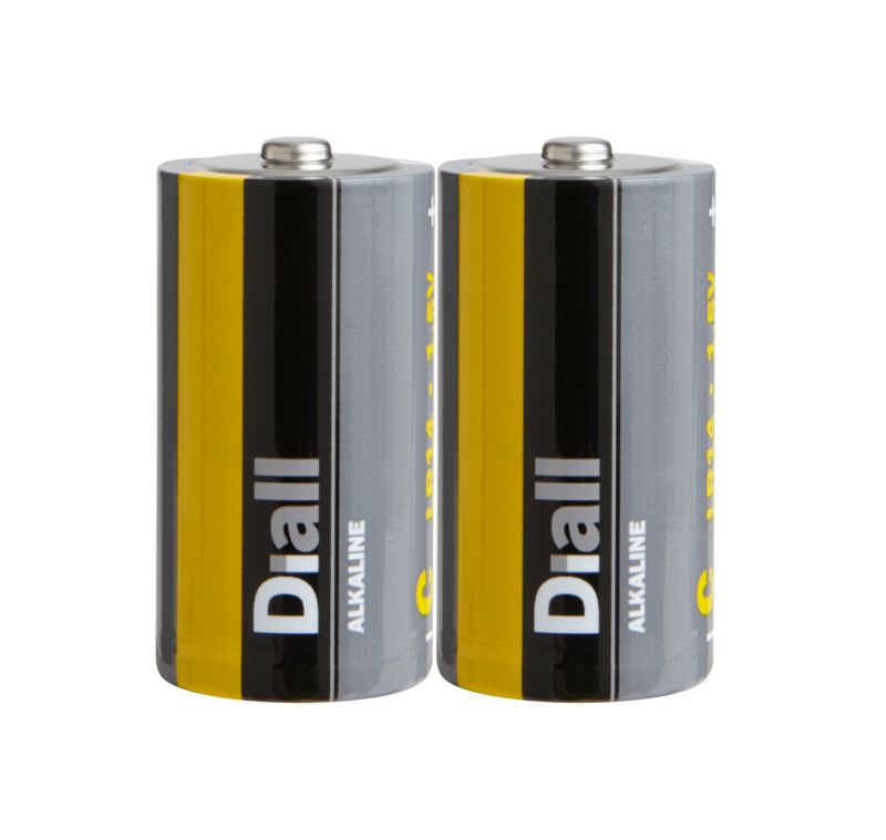 Diall C alkalinebatterier, 2 stk.